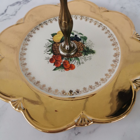 Vintage Royal Winton Gold Cake Plate - Picture 2 of 4